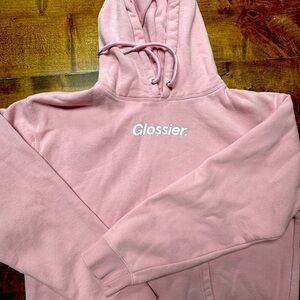 Glossier Pink Hoodie Size M
